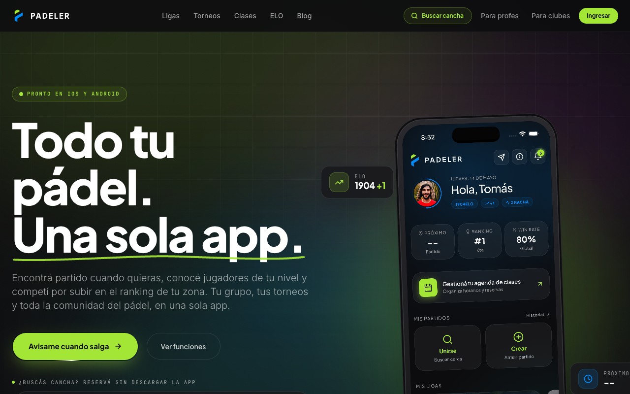 Padeler — Web y torneos